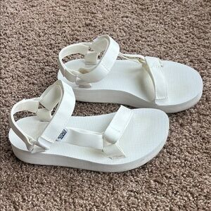 Teva Cream Platform Sandals Size 7